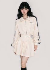 Tennis Waffle Sweatshirt Skirt Set