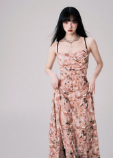Apricot Floral Swing Dress