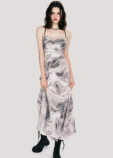 Swing Collar Backless Maxi Dress