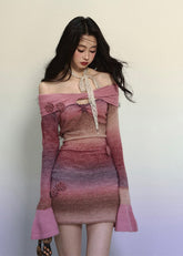 One-Shoulder Tie-Dye Sexy Dress