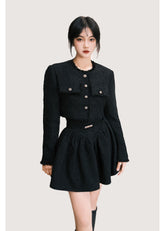 イタリアンスタイルのツイードスカートスーツ