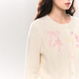 キャンディキャットフラワーニットカーディガン