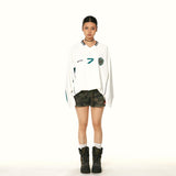 Vネックジャージー長袖Tシャツトップス