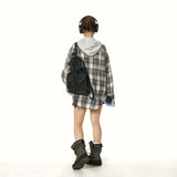 Fake Two-Piece Plaid Hoodie