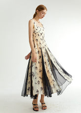 サスペンダーロングティードレス