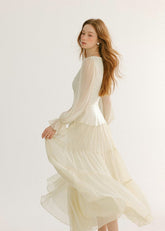 ホワイトオータムロングドレス