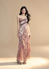 ワンショルダースプリングドレス