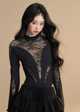 中空メッシュロングスリーブTシャツ