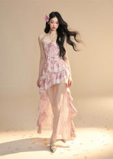 フレンチレースワンショルダードレス