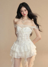 フレンチレースケーキドレス