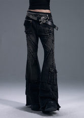 3D Pocket Flared Jeans