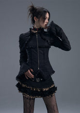 レースアップフレアスリーブシャツ