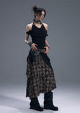 パンクチェック柄イレギュラーAラインスカート