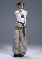Street Strap Wide-Leg Pants