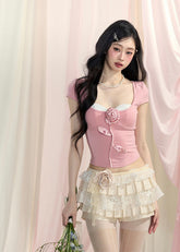 ウエストを絞るTシャツ