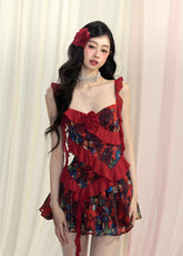 Lemon Floral Strap Dress