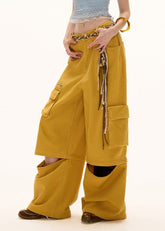 Detachable two way loose casual pants