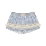 ストライプ柄の花柄が可愛くて万能なスカートパンツ