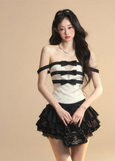 Lace sleeveless slim Waist to Look Top