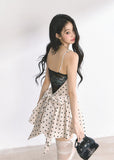 Lace Polka Dot Slim and Puffy Short Dress