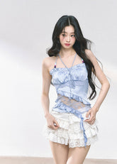 T-shirt Thin Waist top Halter neck