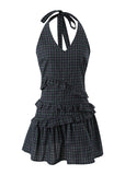 V-Neck Checkered Sundress