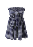 Gingham Bow Tube Top and skirt 2way