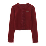 レースの長袖ニットカーディガン