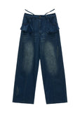 Retro Lotus Leaf Straight Jeans