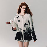 高級ジャカードニットカーディガン