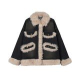 プラッシュパッチワークデニムスーツセット