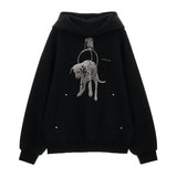 犬のフード付きスウェットシャツゆったりカジュアル長袖