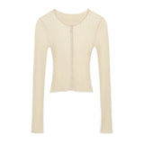 レースの長袖ニットカーディガン