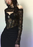 Black Mamba Lace Bodycon Maxi Dress