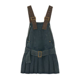 Denim short suspender dress