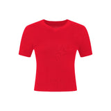 Round neck long sleeve slim sweater blue with plaid shirt