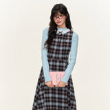 プレッピーチェック柄Aラインベストドレス