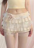 French Hanging Neck slimming Top Lace pleated Short Skirt