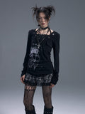 Fake Two-piece Printed Long-sleeved T-shirt