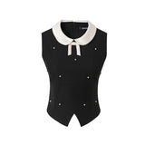 ドールカラーノースリーブトップスロングスカートツーピーススーツ