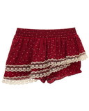 ダブルレイヤードット柄イレギュラーハーフスカートショートパンツ