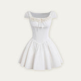 Trembling White Moonlight Retro Dress