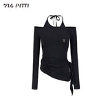 Off-shoulder two-wear T-shirt top