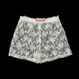 Drawstring pleated lantern red shorts