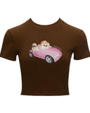 Round neck top short sleeved t-shirt