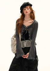 ストライプレースキャミソール