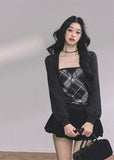 Eaton Noir Plaid Knit Two-Piece Set