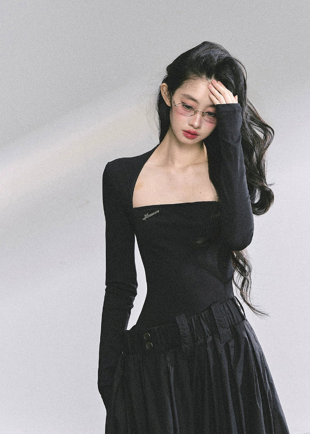 korean long dress, french hepburn maxi dress, korean fashion long sleeve dress, elegant black gown, autumn maxi dress women, waist slimming long skirt, seoul style formal dress, korean elegant outfit 2025, black hepburn style dress, feminine long sleeve maxi, korean boutique dress, chic minimalist maxi, classy black evening dress, elegant korean clothing, nom alm dress