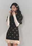 AOMALM dress, French wool dress, winter lace dress, feminine mini dress, Korean style dress, wool short dress women, winter mini skirt dress, elegant winter outfit, French romantic dress, lace hem dress, soft feminine fashion, Korean aesthetic clothing, winter date dress, slim fit wool dress, floral winter dress, cute winter mini dress, luxury feminine dress