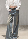oakmoo jeans, wide leg jeans women, loose straight leg jeans, vintage wash denim, korean minimal fashion, relaxed denim pants, summer jeans women, high waist wide leg jeans, cotton denim jeans, casual city outfit, quiet luxury denim, washed blue jeans